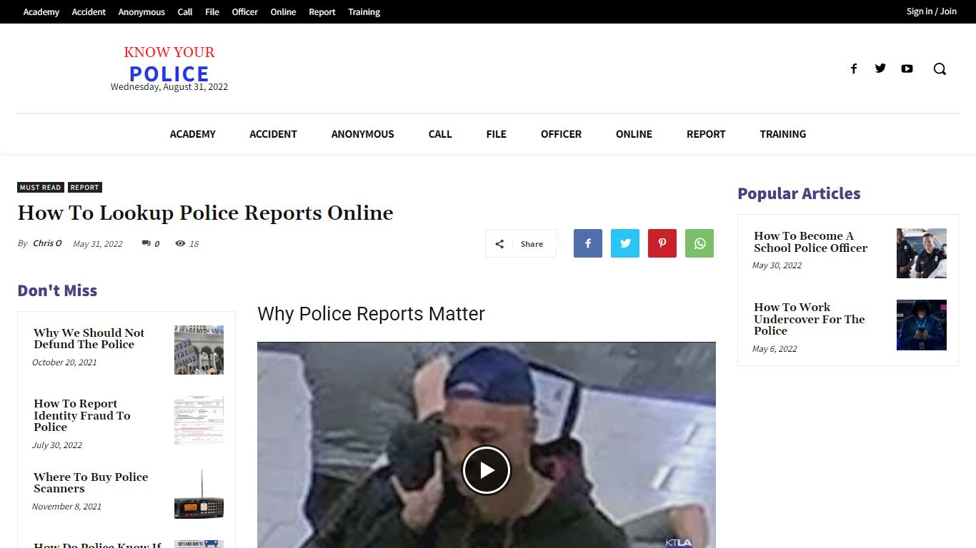 How To Lookup Police Reports Online - KnowYourPolice.net